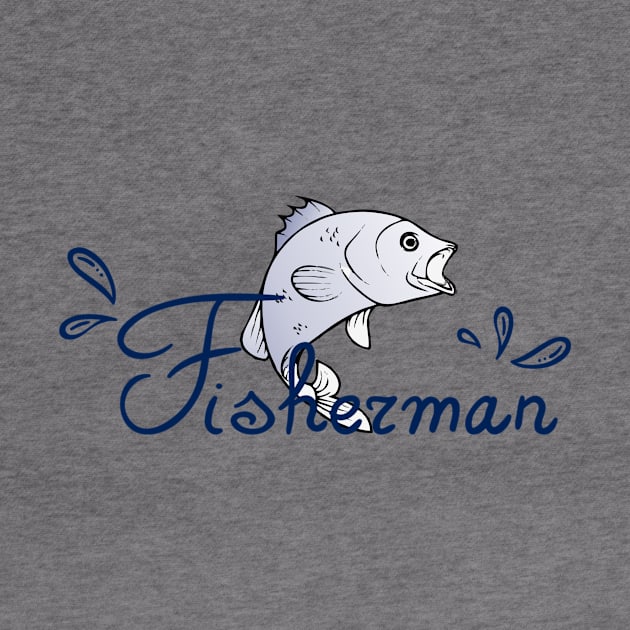 Jumping Fish Fisherman by TNMGRAPHICS